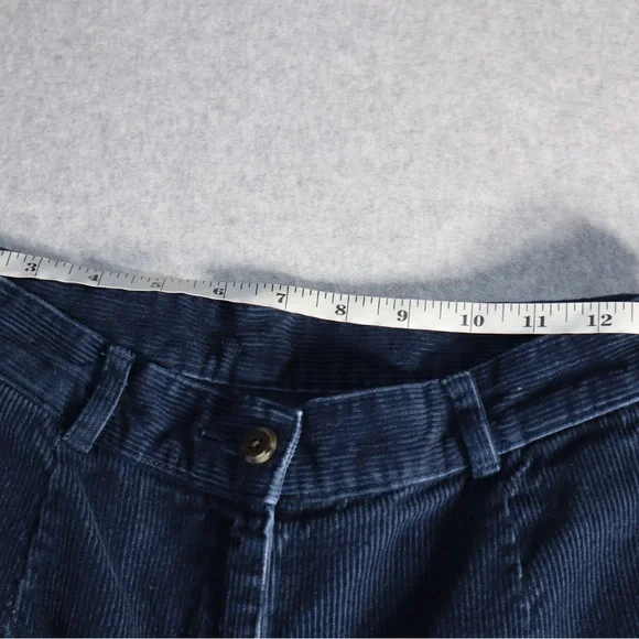 Vintage‎ L.L. Bean Corduroy Pants Womens 8 reg Pleated Front High Rise Navy Blue - Picture 7 of 9